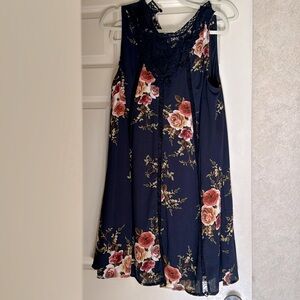 NWOT Navy floral & lace dress size 1X